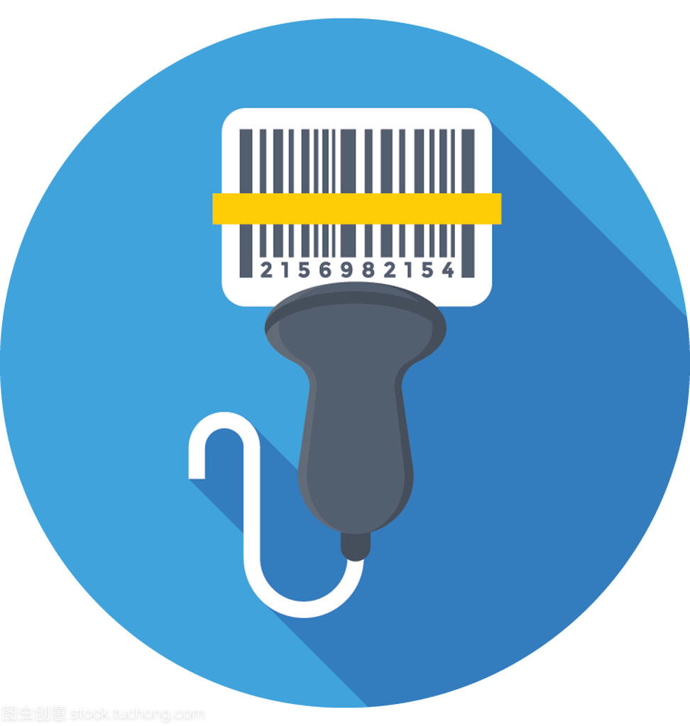 条码扫描仪 彩色矢量图标与条码设备的技术之美